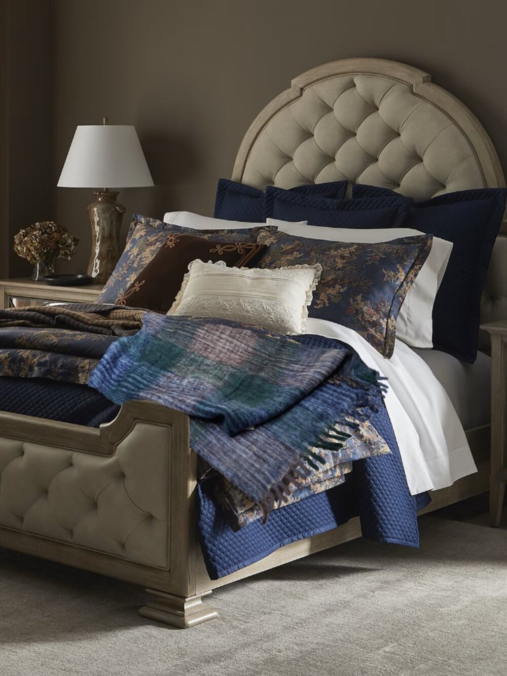 ZARA HOME Luxury Mohair Throw/Blanket Blue, Green, Brown